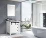 Lexora Marsyas Veluti 30" - White Single Bathroom Vanity (Options: Grey Quartz Top, White Square Sink and 28" Mirror w/ Faucet) - Lexora - Ambient Home