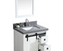 Lexora Marsyas Veluti 30" - White Single Bathroom Vanity (Options: Grey Quartz Top, White Square Sink and 28" Mirror w/ Faucet) - Lexora - Ambient Home