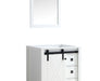 Lexora Marsyas Veluti 30" - White Single Bathroom Vanity (Options: Grey Quartz Top, White Square Sink and 28" Mirror w/ Faucet) - Lexora - Ambient Home