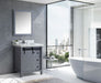 Lexora Marsyas Veluti 30" - Dark Grey Single Bathroom Vanity (Options: White Carrara Marble Top, White Square Sink and 28" Mirror w/ Faucet) - Lexora - Ambient Home