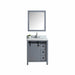 Lexora Marsyas Veluti 30" - Dark Grey Single Bathroom Vanity (Options: White Carrara Marble Top, White Square Sink and 28" Mirror w/ Faucet) - Lexora - Ambient Home