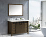 Lexora Marsyas Veluti 48" - Rustic Brown Single Bathroom Vanity (Options: White Quartz Top, White Square Sink and 44" Mirror w/ Faucet) - Lexora - Ambient Home
