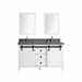 Lexora Marsyas Veluti 60" - White Double Bathroom Vanity (Options: Grey Quartz Top, White Square Sinks and 24" Mirrors w/ Faucets) - Lexora - Ambient Home