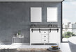 Lexora Marsyas Veluti 60" - White Double Bathroom Vanity (Options: Grey Quartz Top, White Square Sinks and 24" Mirrors w/ Faucets) - Lexora - Ambient Home