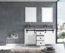 Lexora Marsyas Veluti 60" - White Double Bathroom Vanity (Options: Grey Quartz Top, White Square Sinks and 24" Mirrors w/ Faucets) - Lexora - Ambient Home