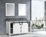 Lexora Marsyas Veluti 60" - White Double Bathroom Vanity (Options: Grey Quartz Top, White Square Sinks and 24" Mirrors w/ Faucets) - Lexora - Ambient Home