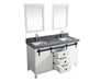 Lexora Marsyas Veluti 60" - White Double Bathroom Vanity (Options: Grey Quartz Top, White Square Sinks and 24" Mirrors w/ Faucets) - Lexora - Ambient Home