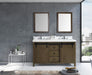Lexora Marsyas Veluti 60" - Rustic Brown Double Bathroom Vanity (Options: White Quartz Top, White Square Sinks and 24" Mirrors w/ Faucets) - Lexora - Ambient Home