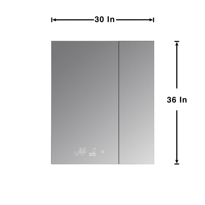 Savera 24"/ 30" / 36" /48"  Wide x 36" Tall LED Medicine Cabinet w/ Defogger - Lexora Home LS2436LEDMC - Lexora - Ambient Home
