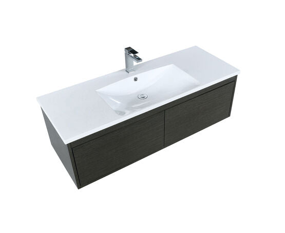 Lexora Sant 48" Iron Charcoal Bathroom Vanity, Acrylic Composite Top with Integrated Sink, and Monte Chrome Faucet Set - Lexora - Ambient Home