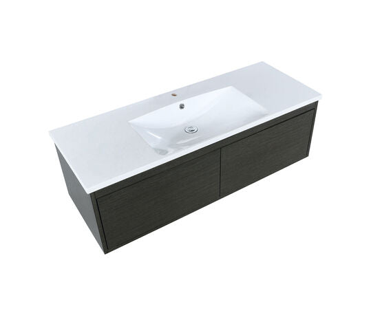 Lexora Sant 48" Iron Charcoal Bathroom Vanity and Acrylic Composite Top with Integrated Sink - Lexora - Ambient Home