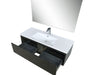 Lexora Sant 48" Iron Charcoal Bathroom Vanity, Acrylic Composite Top with Integrated Sink, Monte Chrome Faucet Set, and 43" Frameless Mirror - Lexora - Ambient Home