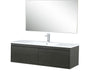 Lexora Sant 48" Iron Charcoal Bathroom Vanity, Acrylic Composite Top with Integrated Sink, Labaro Rose Gold Faucet Set, and 43" Frameless Mirror - Lexora - Ambient Home