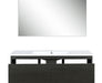 Lexora Sant 48" Iron Charcoal Bathroom Vanity, Acrylic Composite Top with Integrated Sink, and 43" Frameless Mirror - Lexora - Ambient Home