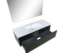 Lexora Sant 48" Iron Charcoal Bathroom Vanity, Acrylic Composite Top with Integrated Sink, and 43" Frameless Mirror - Lexora - Ambient Home