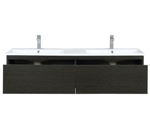 Lexora Sant 60" Iron Charcoal Double Bathroom Vanity, Acrylic Composite Top with Integrated Sinks, and Balzani Gun Metal Faucet Set - Lexora - Ambient Home