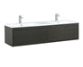 Lexora Sant 60" Iron Charcoal Double Bathroom Vanity, Acrylic Composite Top with Integrated Sinks, and Labaro Rose Gold Faucet Set - Lexora - Ambient Home