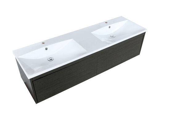 Lexora Sant 60" Iron Charcoal Double Bathroom Vanity and Acrylic Composite Top with Integrated Sinks - Lexora - Ambient Home