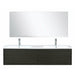 Lexora Sant 60" Iron Charcoal Double Bathroom Vanity, Acrylic Composite Top with Integrated Sinks, Labaro Brushed Nickel Faucet Set, and 55" Frameless Mirror - Lexora - Ambient Home