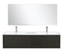 Lexora Sant 60" Iron Charcoal Double Bathroom Vanity, Acrylic Composite Top with Integrated Sinks, Monte Chrome Faucet Set, and 55" Frameless Mirror - Lexora - Ambient Home