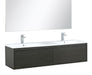 Lexora Sant 60" Iron Charcoal Double Bathroom Vanity, Acrylic Composite Top with Integrated Sinks, Monte Chrome Faucet Set, and 55" Frameless Mirror - Lexora - Ambient Home