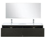 Lexora Sant 60" Iron Charcoal Double Bathroom Vanity, Acrylic Composite Top with Integrated Sinks, Balzani Gun Metal Faucet Set, and 55" Frameless Mirror - Lexora - Ambient Home