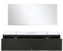 Lexora Sant 60" Iron Charcoal Double Bathroom Vanity, Acrylic Composite Top with Integrated Sinks, and 55" Frameless Mirror - Lexora - Ambient Home