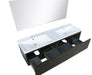 Lexora Sant 60" Iron Charcoal Double Bathroom Vanity, Acrylic Composite Top with Integrated Sinks, and 55" Frameless Mirror - Lexora - Ambient Home