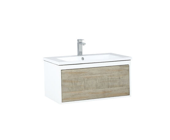Lexora Scopi 30" Rustic Acacia Bathroom Vanity, Acrylic Composite Top with Integrated Sink, and Monte Chrome Faucet Set - Lexora - Ambient Home