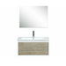 Lexora Scopi 30" Rustic Acacia Bathroom Vanity, Acrylic Composite Top with Integrated Sink, Labaro Brushed Nickel Faucet Set, and 28" Frameless Mirror - Lexora - Ambient Home