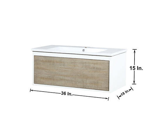 Lexora Scopi 36" Rustic Acacia Bathroom Vanity and Acrylic Composite Top with Integrated Sink - Lexora - Ambient Home