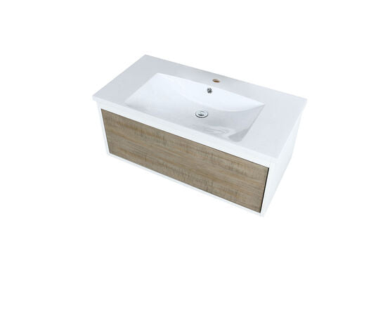 Lexora Scopi 36" Rustic Acacia Bathroom Vanity and Acrylic Composite Top with Integrated Sink - Lexora - Ambient Home