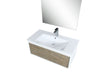 Lexora Scopi 36" Rustic Acacia Bathroom Vanity, Acrylic Composite Top with Integrated Sink, Monte Chrome Faucet Set, and 28" Frameless Mirror - Lexora - Ambient Home