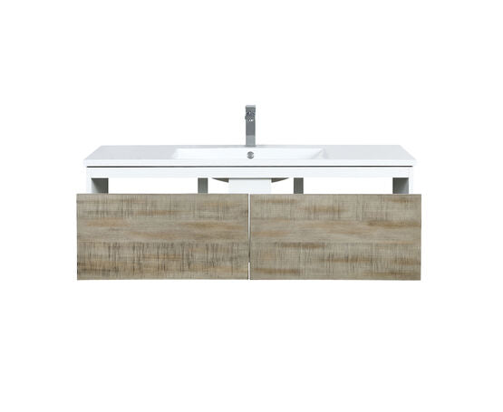 Lexora Scopi 48" Rustic Acacia Bathroom Vanity, Acrylic Composite Top with Integrated Sink, and Labaro Brushed Nickel Faucet Set - Lexora - Ambient Home