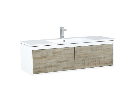 Lexora Scopi 48" Rustic Acacia Bathroom Vanity, Acrylic Composite Top with Integrated Sink, and Monte Chrome Faucet Set - Lexora - Ambient Home