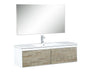 Lexora Scopi 48" Rustic Acacia Bathroom Vanity, Acrylic Composite Top with Integrated Sink, Labaro Brushed Nickel Faucet Set, and 43" Frameless Mirror - Lexora - Ambient Home