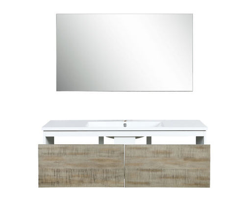 Lexora Scopi 48" Rustic Acacia Bathroom Vanity, Acrylic Composite Top with Integrated Sink, and 43" Frameless Mirror - Lexora - Ambient Home