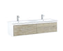 Lexora Scopi 60" Rustic Acacia Double Bathroom Vanity, Acrylic Composite Top with Integrated Sinks, and Monte Chrome Faucet Set - Lexora - Ambient Home