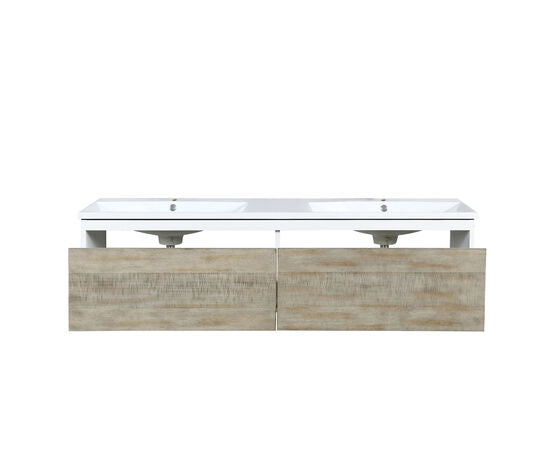 Lexora Scopi 60" Rustic Acacia Double Bathroom Vanity and Acrylic Composite Top with Integrated Sinks - Lexora - Ambient Home