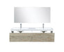 Lexora Scopi 60" Rustic Acacia Double Bathroom Vanity, Acrylic Composite Top with Integrated Sinks, Labaro Brushed Nickel Faucet Set, and 55" Frameless Mirror - Lexora - Ambient Home