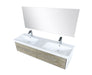 Lexora Scopi 60" Rustic Acacia Double Bathroom Vanity, Acrylic Composite Top with Integrated Sinks, Labaro Brushed Nickel Faucet Set, and 55" Frameless Mirror - Lexora - Ambient Home