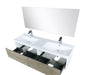 Lexora Scopi 60" Rustic Acacia Double Bathroom Vanity, Acrylic Composite Top with Integrated Sinks, Labaro Brushed Nickel Faucet Set, and 55" Frameless Mirror - Lexora - Ambient Home