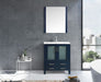 Lexora Volez 30" - Navy Blue Single Bathroom Vanity (Options: Integrated Top, White Integrated Square Sink and 28" Mirror w/ Faucet) - Lexora - Ambient Home