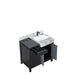 Lexora Zilara 36" - Black and Grey Vanity (Options: Castle Grey Marble Top, White Square Sink, and Balzani Gun Metal Faucet Set) - Lexora - Ambient Home