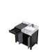 Lexora Zilara 36" - Black and Grey Vanity (Options: Castle Grey Marble Top, White Square Sink, and Balzani Gun Metal Faucet Set) - Lexora - Ambient Home