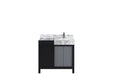 Lexora Zilara 36" - Black and Grey Vanity (Options: Castle Grey Marble Top, White Square Sink, and Monte Chrome Faucet Set) - Lexora - Ambient Home