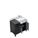 Lexora Zilara 36" - Black and Grey Vanity (Options: Castle Grey Marble Top, White Square Sink, and Monte Chrome Faucet Set) - Lexora - Ambient Home