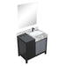 Lexora Zilara 36" - Black and Grey Vanity (Options: Castle Grey Marble Top, White Square Sink, Balzani Gun Metal Faucet Set, and 30" Frameless Mirror) - Lexora - Ambient Home