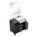 Lexora Zilara 36" - Black and Grey Vanity (Options: Castle Grey Marble Top, White Square Sink, Balzani Gun Metal Faucet Set, and 30" Frameless Mirror) - Lexora - Ambient Home