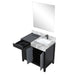 Lexora Zilara 36" - Black and Grey Vanity (Options: Castle Grey Marble Top, White Square Sink, Balzani Gun Metal Faucet Set, and 30" Frameless Mirror) - Lexora - Ambient Home